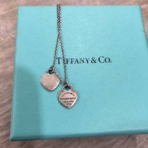 Tiffany Necklace Double Hearts Authentic 16 in.